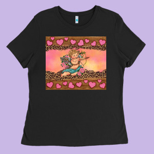 Cupid Valentine's Day Ladies Tee Designed By Ranaportraitstore