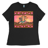 Black cupid valentine's day Ladies Tee - RanaPortraitStore