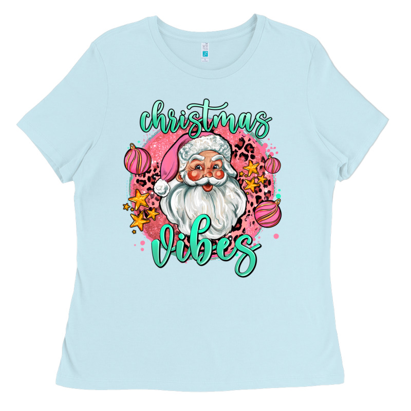 Christmas Vibes Santa Ladies Tee by AdoDesignShop | Teevron