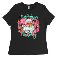 Black christmas vibes santa Ladies Tee - AdoDesignShop