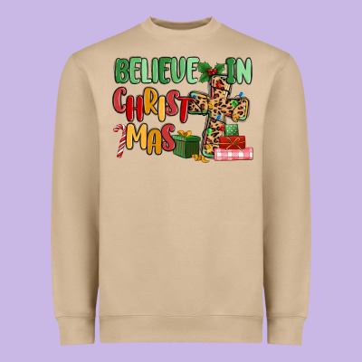 Believe In Christmas Heavyweight Sweatshirt Designed By Maliassmallbusiness