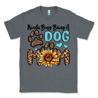 Charcoal Heather kinda busy being a dog mom Classic Tee - MaliasSmallBusiness