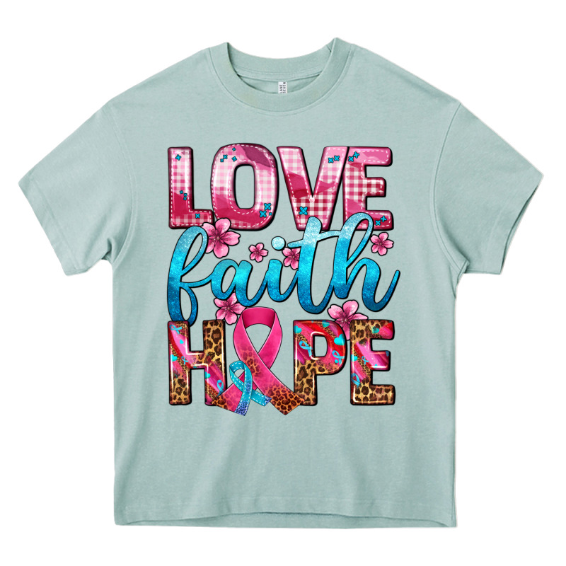 Love Faith Hope With Cancer Ribbon  Ado Heavy Core Tee by AdoDesignShop | Teevron