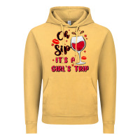 Vintage Mustard oh sip it's a girl's trip Vintage Hoodie - MaliasSmallBusiness