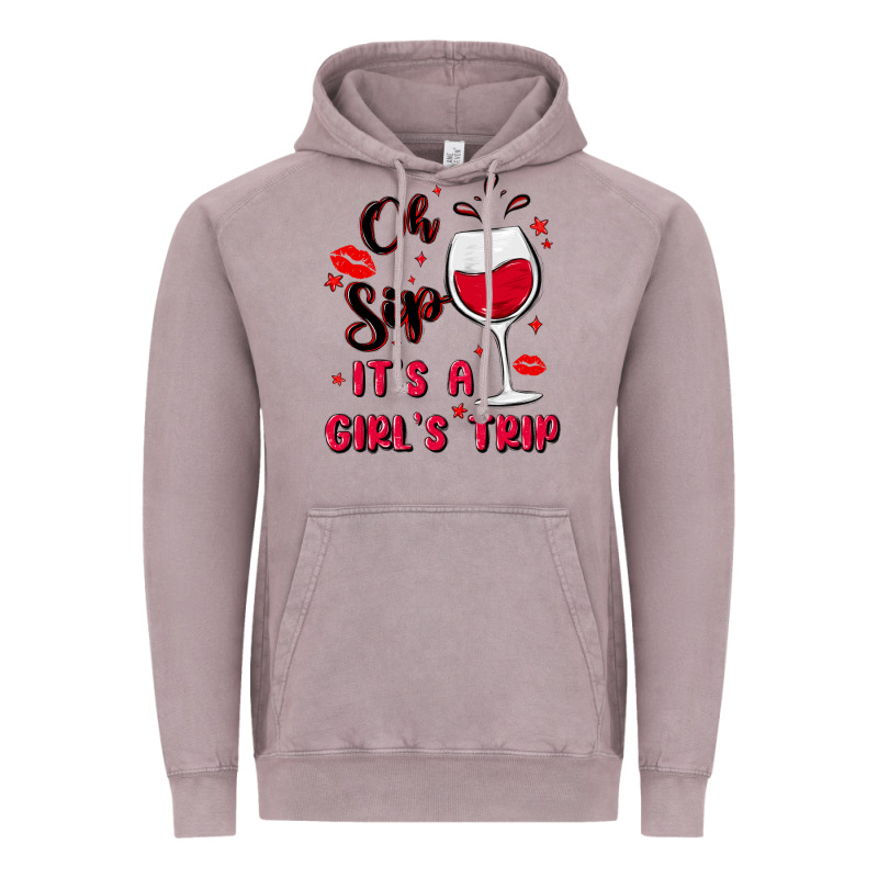 Oh Sip It's A Girl's Trip Vintage Hoodie by MaliasSmallBusiness | Teevron