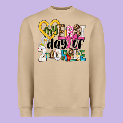 My First Day Of 2nd Grade Heavyweight Sweatshirt Designed By Nancycooperartshop