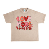 French Oak love more worry less Urban Heavy Tee - MaliasSmallBusiness