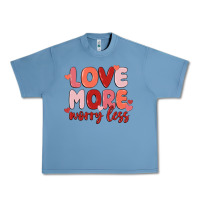 Pebble Blue love more worry less Urban Heavy Tee - MaliasSmallBusiness