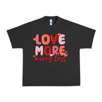 Pigment Black love more worry less Urban Heavy Tee - MaliasSmallBusiness