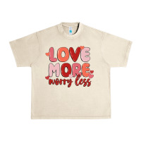 Sandshell love more worry less Urban Heavy Tee - MaliasSmallBusiness