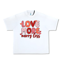 White love more worry less Urban Heavy Tee - MaliasSmallBusiness