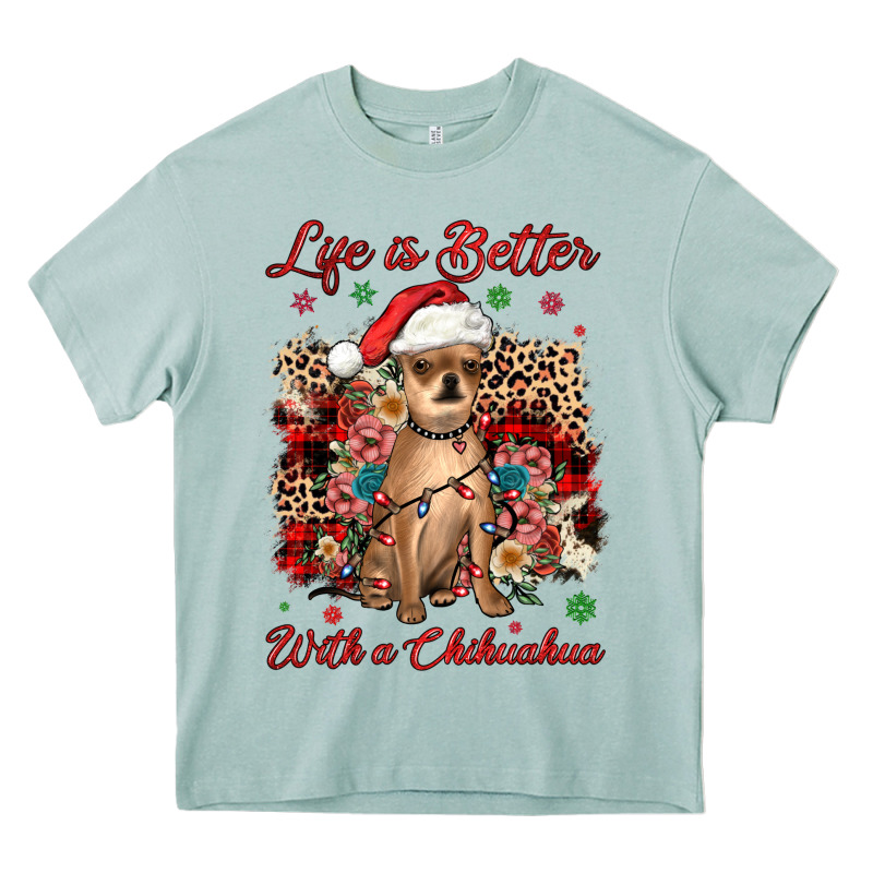 Christmas Life Is Better With A Chihuahua Heavy Core Tee by JahusDesignShop | Teevron