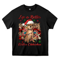 Black christmas life is better with a chihuahua Heavy Core Tee - JahusDesignShop