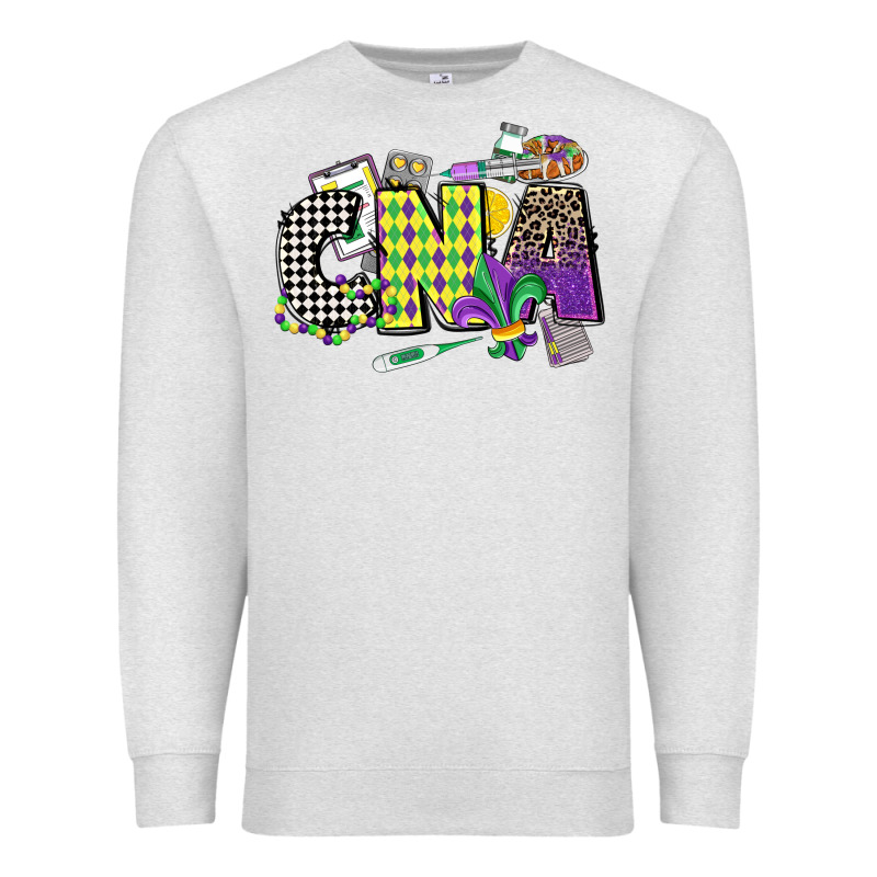 Cna Mardi Gras Certified Nursing Assistant Premium Sweatshirt by CowGirlArtShop | Teevron