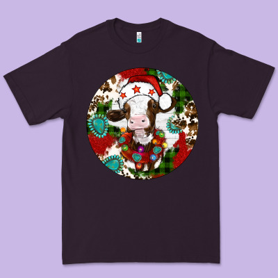 Christmas Cow Gemstone Premium Tee Designed By Artiststas