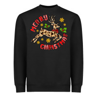 Black merry christmas deer Heavyweight Sweatshirt - MaliasSmallBusiness