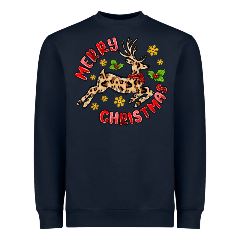 Merry Christmas Deer Heavyweight Sweatshirt by MaliasSmallBusiness | Teevron