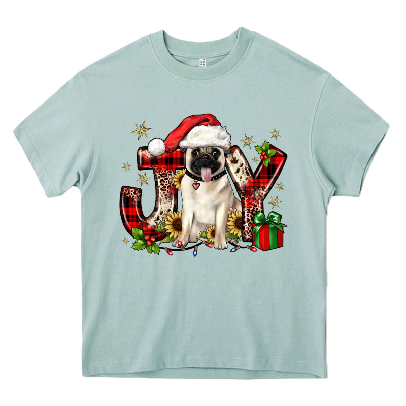 Christmas Joy Pug Heavy Core Tee by JahusDesignShop | Teevron