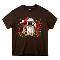 Chocolate Brown christmas joy pug Heavy Core Tee - JahusDesignShop