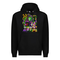 Black mardi gras gnomies truck Premium Hoodie - CowGirlArtShop