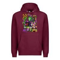 Burgundy mardi gras gnomies truck Premium Hoodie - CowGirlArtShop