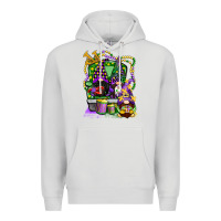 Dove Grey mardi gras gnomies truck Premium Hoodie - CowGirlArtShop