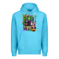 Ocean Blue mardi gras gnomies truck Premium Hoodie - CowGirlArtShop