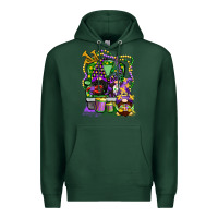 Sports Green mardi gras gnomies truck Premium Hoodie - CowGirlArtShop