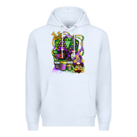 White mardi gras gnomies truck Premium Hoodie - CowGirlArtShop