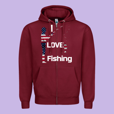 I Love Fishing Zipper Hoodie Designed By Bettercallsaul