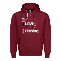 Burgundy I love fishing Zipper Hoodie - Bettercallsaul