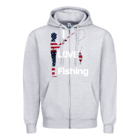 Heather Grey I love fishing Zipper Hoodie - Bettercallsaul