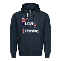 Navy I love fishing Zipper Hoodie - Bettercallsaul