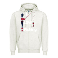 Oatmeal Heather I love fishing Zipper Hoodie - Bettercallsaul