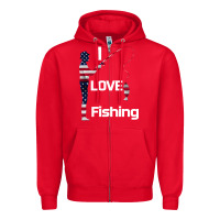 Red I love fishing Zipper Hoodie - Bettercallsaul