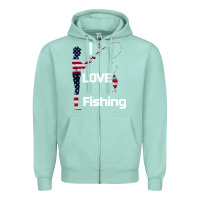 Seafoam I love fishing Zipper Hoodie - Bettercallsaul