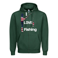 Sports Green I love fishing Zipper Hoodie - Bettercallsaul