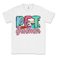 White pet groomer Classic Tee - MaliasSmallBusiness