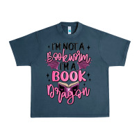 Midnight Navy i'm not a booksorm i'm a book dragon Urban Heavy Tee - MaliasSmallBusiness
