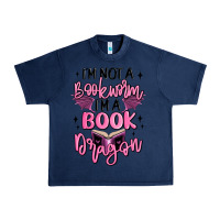 Navy i'm not a booksorm i'm a book dragon Urban Heavy Tee - MaliasSmallBusiness