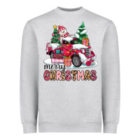 Heather Grey pink merry christmas Heavyweight Sweatshirt - MaliasSmallBusiness