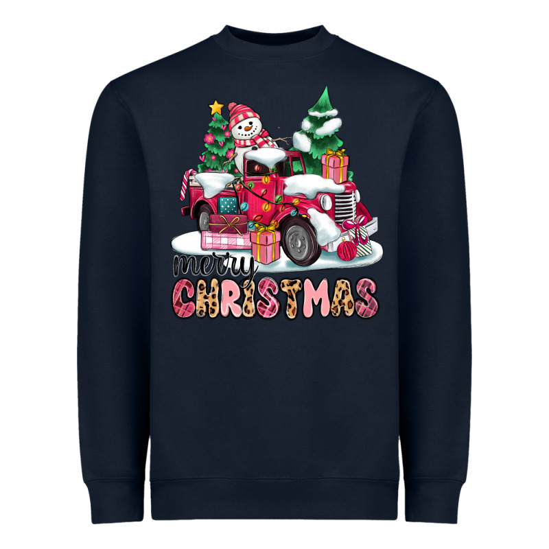 Pink Merry Christmas Heavyweight Sweatshirt by MaliasSmallBusiness | Teevron