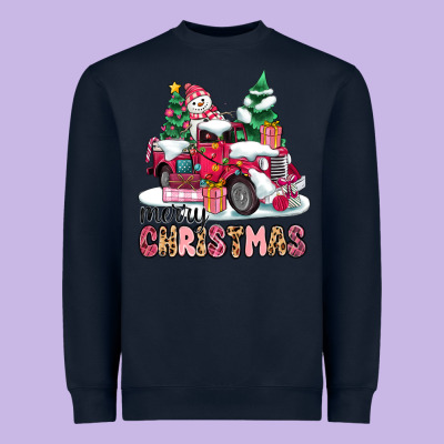 Pink Merry Christmas Heavyweight Sweatshirt Designed By Maliassmallbusiness