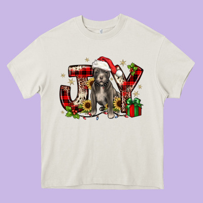 Christmas Joy Pitbull Heavy Core Tee Designed By Jahusdesignshop
