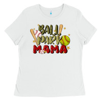 White ballpark mama Ladies Tee - JahusDesignShop