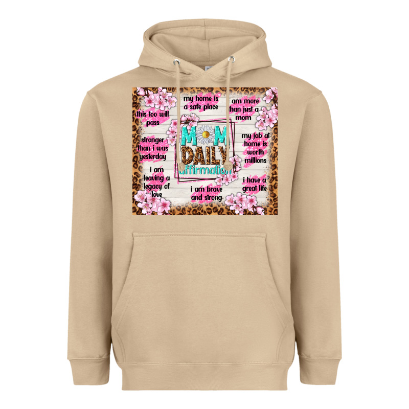 Mom Daily Affirmation Heavyweight Hoodie by TumblerDesignByShophia | Teevron