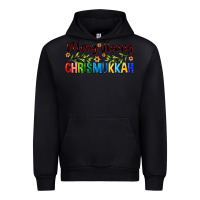 Black merry happy chrismukkah with olive branch Urban Hoodie - FaDigitalArtStudio
