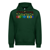 Forest Green merry happy chrismukkah with olive branch Urban Hoodie - FaDigitalArtStudio