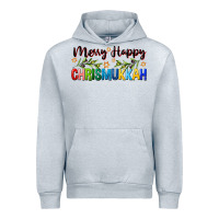 Heather Grey merry happy chrismukkah with olive branch Urban Hoodie - FaDigitalArtStudio