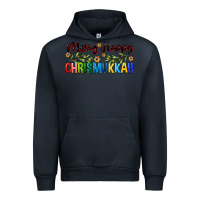 Navy merry happy chrismukkah with olive branch Urban Hoodie - FaDigitalArtStudio